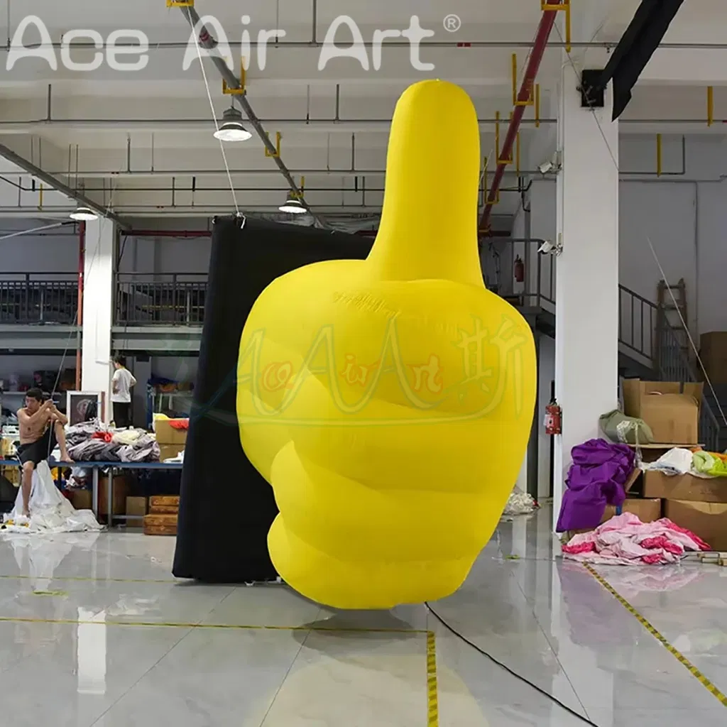 Giant Inflatable Cartoon Yellow Approval Hand Air Blow Good Gesture Model for Outdoor Event Promotion Advertising