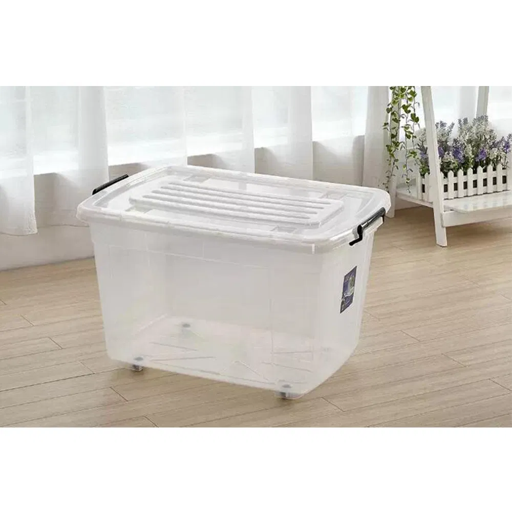 Multi-Purpose Clear 60liter Storage Plastic Box Transparent