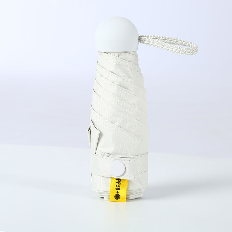 High Quality Windproof UV Foldable Promotional Small Pocket 8 Bone Capsule 5 Fold Mini Umbrella with Logo Custom