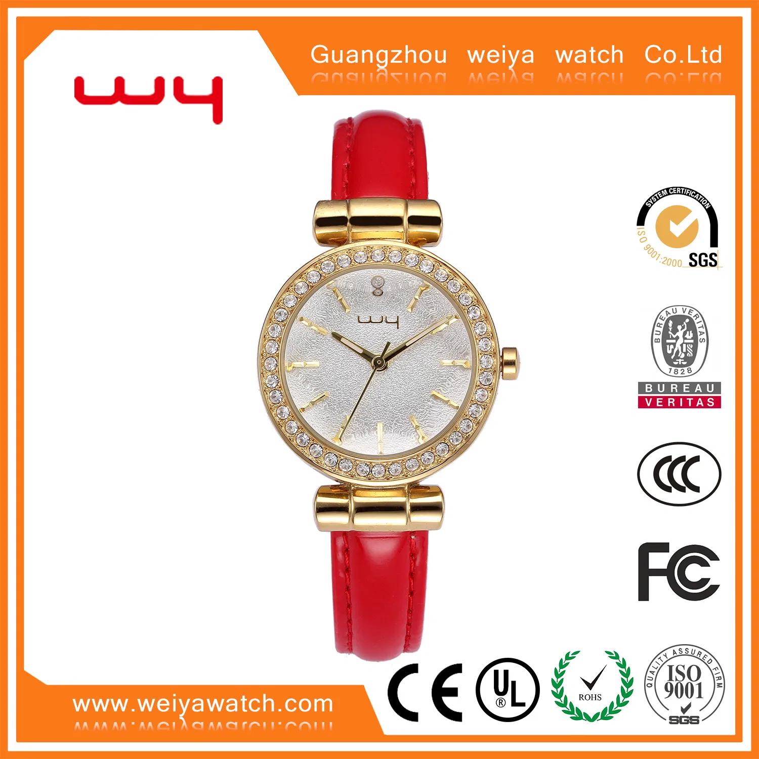 Factory Leather Strap Gift Swiss Quartz Wrist Luxury Watch (WY-008)