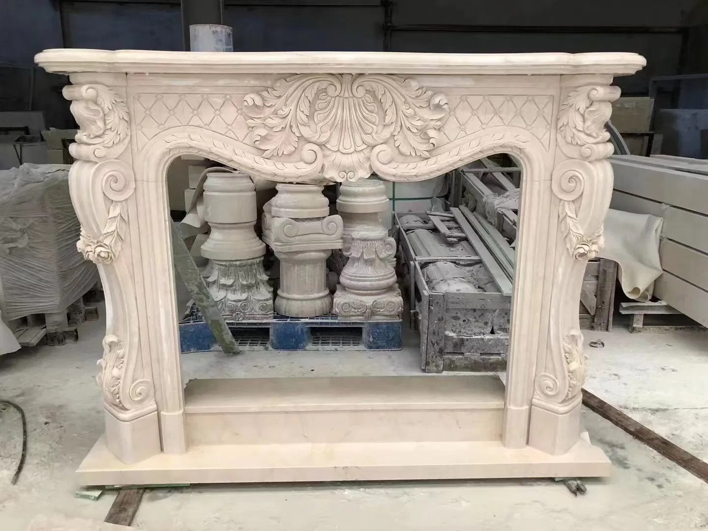 Home Decor Overmantel Granite Stone Limestone European Style Fireplace Mantel Wholesale White Marble Fireplace Mantel