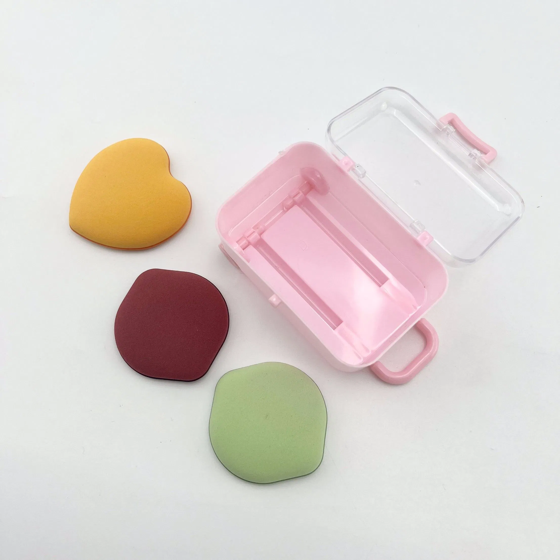 3PCS Set Durable Mini Finger Cosmetic Foundation Blending Puff Air Cushion Powder Puff with Plastic Box