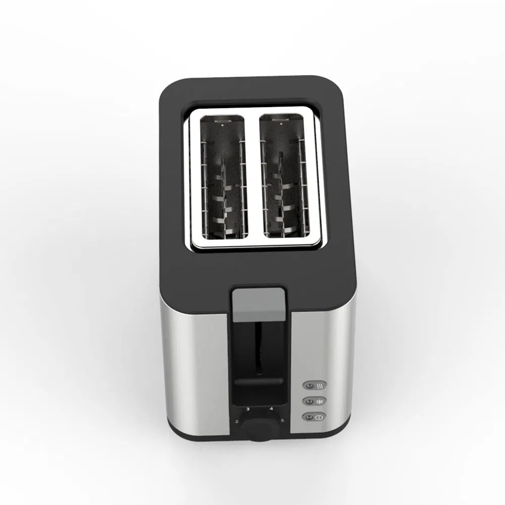 Custom Logo Electric Silver 2 Slice Bun Electric 6 Bread Shade Setting Extra Wide Slot Bread Toaster