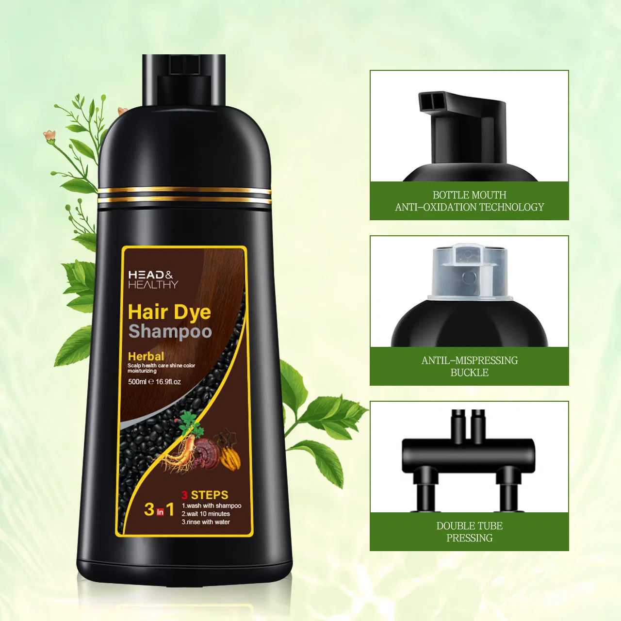 Silkening Shampoo Covers Gray Hair with Luxurious Black Tint