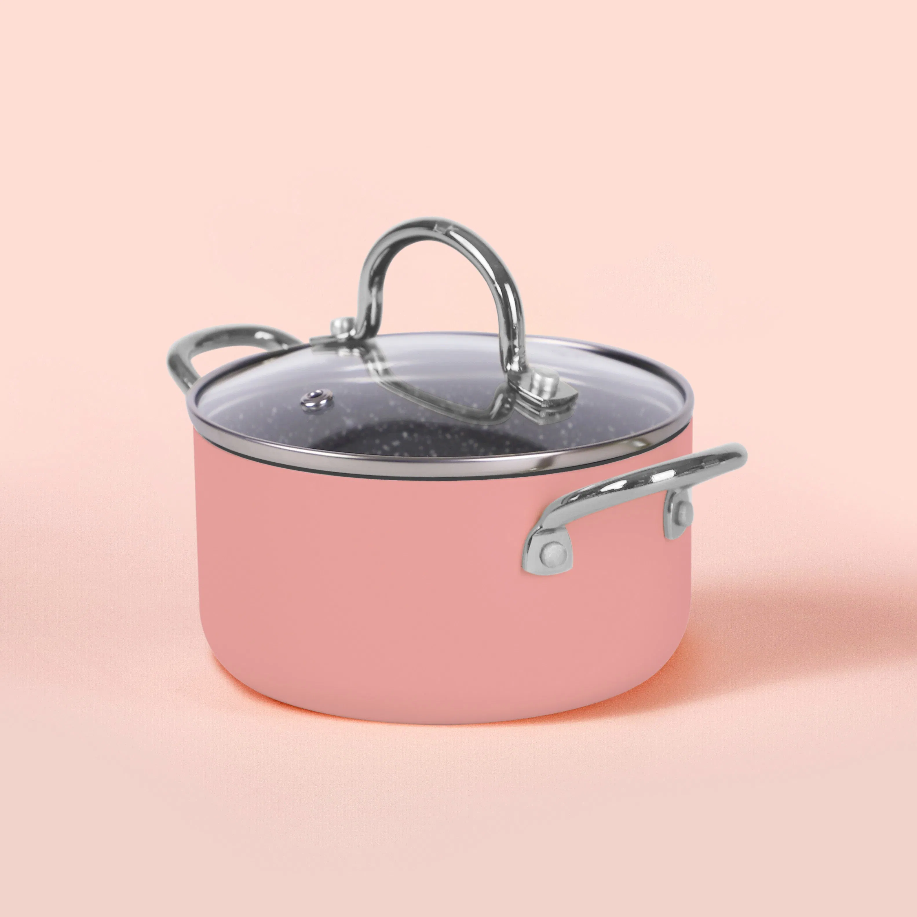 14/16/18 Cm Nonstick Coating colorful Aluminum Cooking Soup Pot Stock Pot with Chrome-Plated Handles