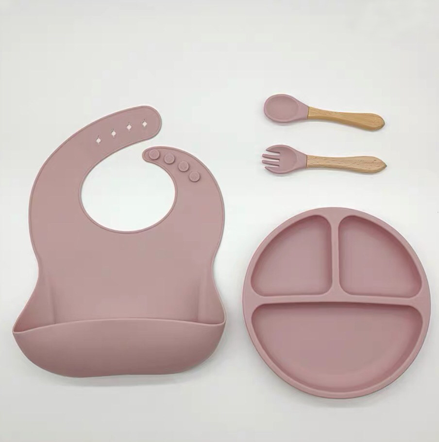 Customized Waterproof Silicone Baby Bibs with Front Pocket