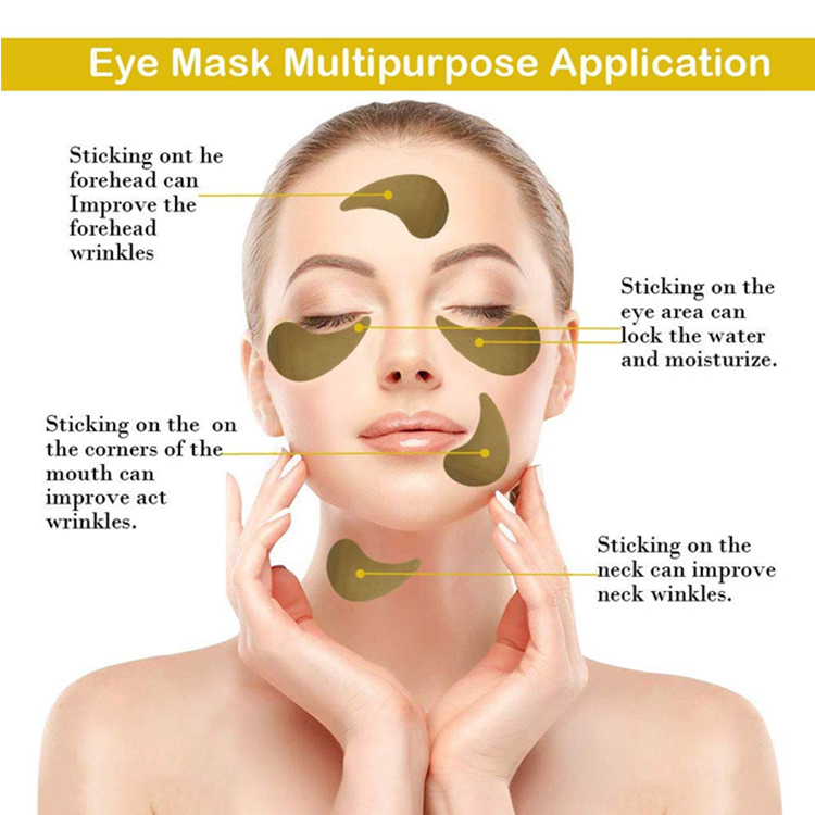 Private Custom Gold Black Pearl Hydrogel Anti-Wrinkle Gel Pads Collagen Eye Mask