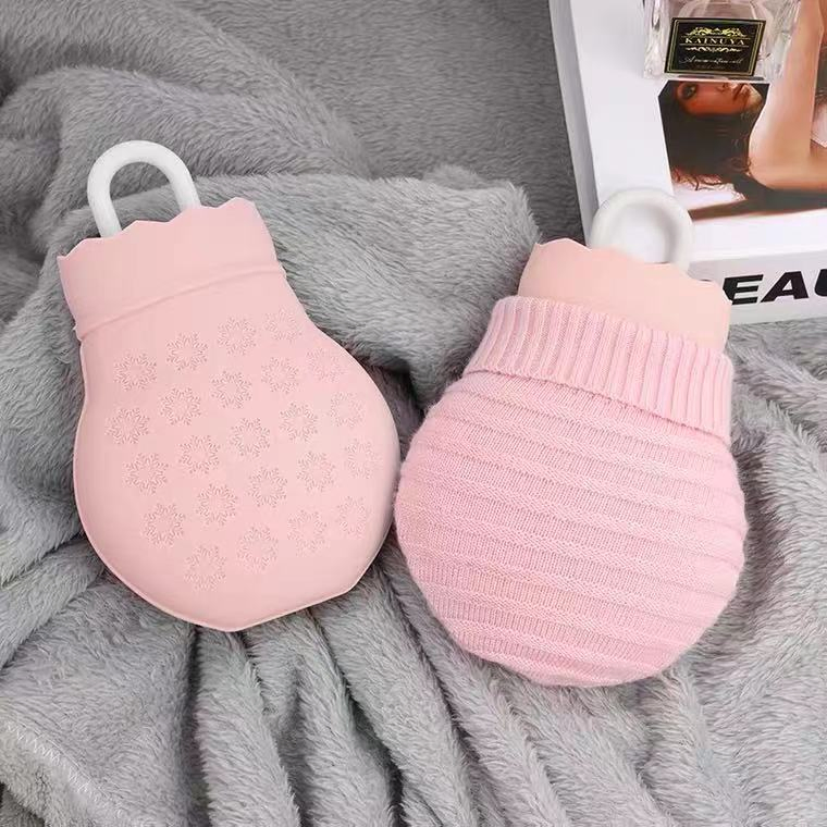 Silicone Portable Hot Water Bottle Hot Water Bag with Knit Cover