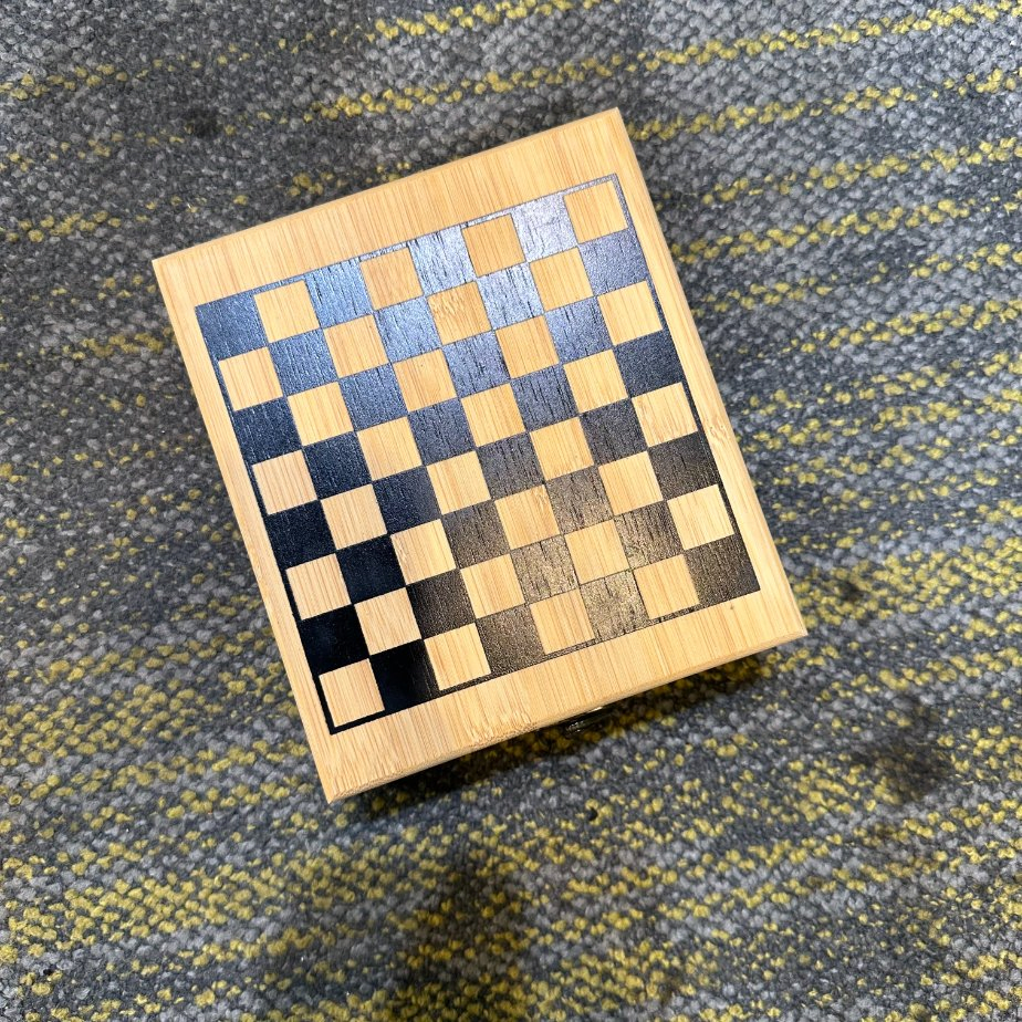 Bamboo and Stainless Steel Wine & Chess Set 2-in-1 Game and Wine Tool Gift Box