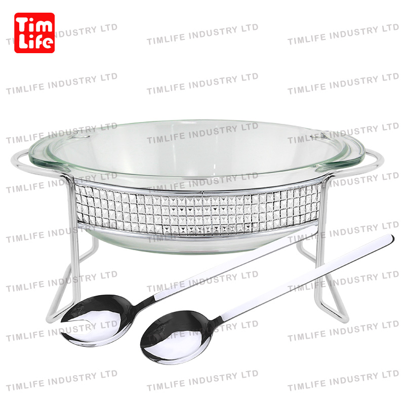 Glass Dish Chafing Dish Hotel Food Warmer Plate Service Tray