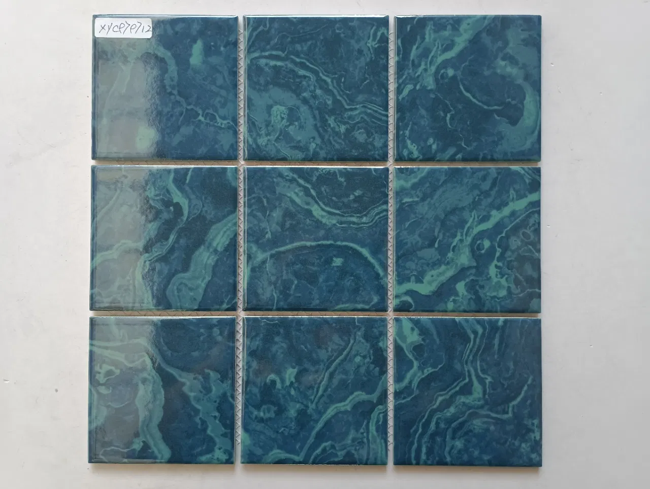 Голубая мозаичная плитка для бассейна, 30x30 мм