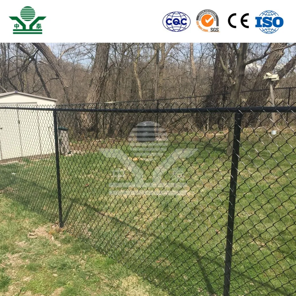 Zhongtai 10 FT Chain Link Fence China Factory PVC Diamond Mesh Fencing 60mm X 60mm 3mm Wire 75mm Mesh Stadium Chain Link Fence