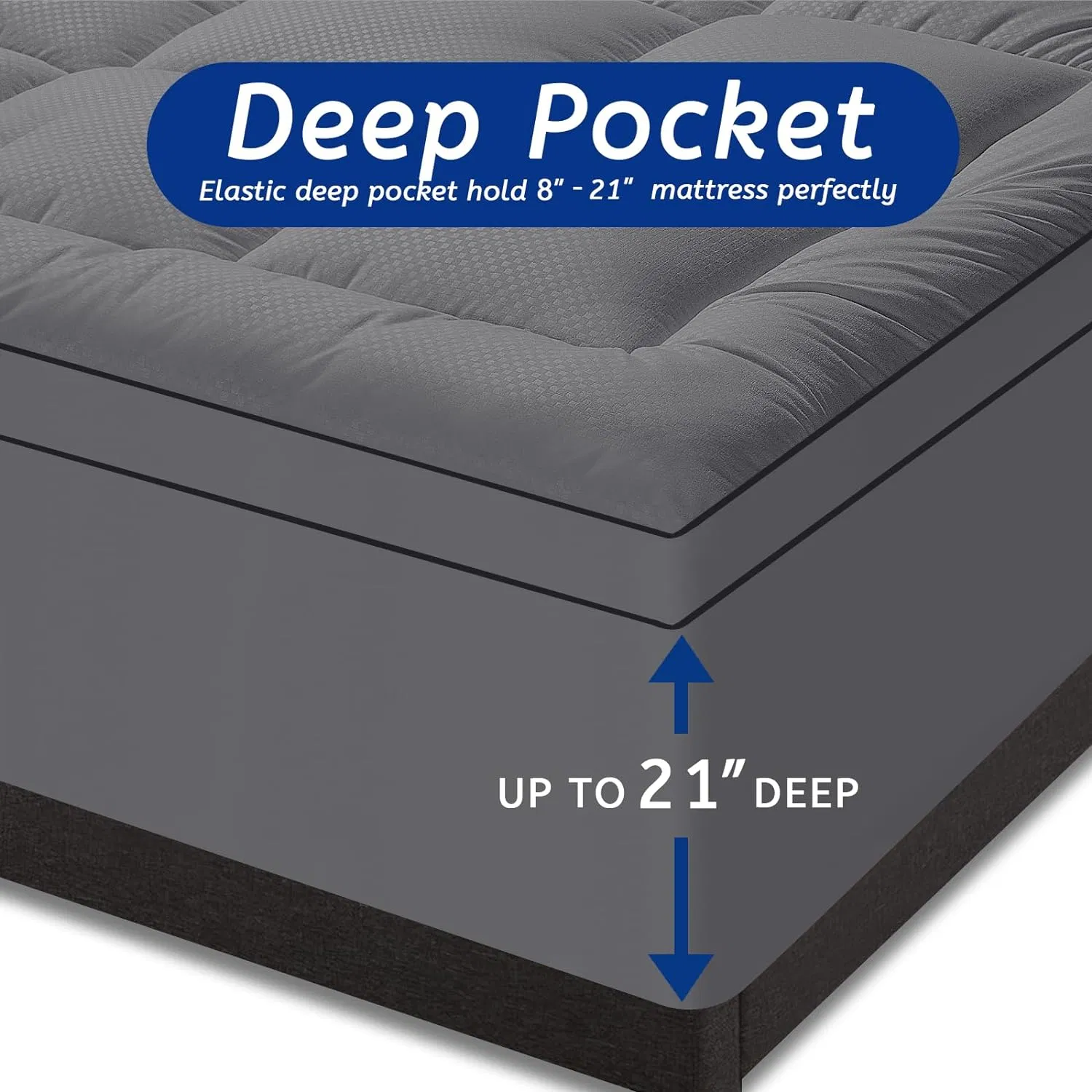 Bedroom Furniture Bedding Mattress Thick Mattress Topper Microfiber Polyester Bed Mattress Cover