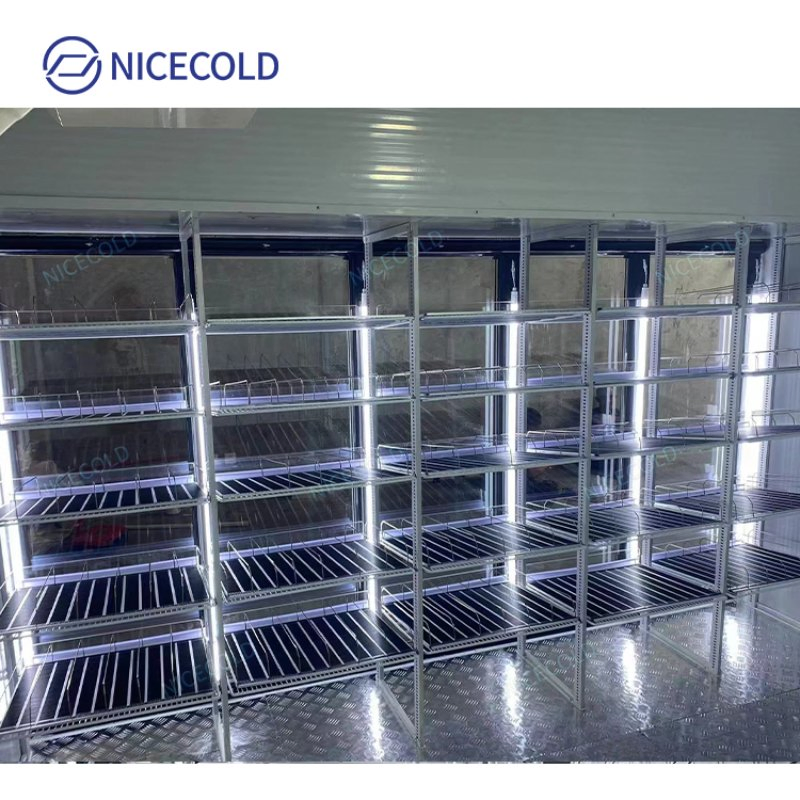 Gravity Flow Beverage Cooler Racks for Supermarkets and Warehouses