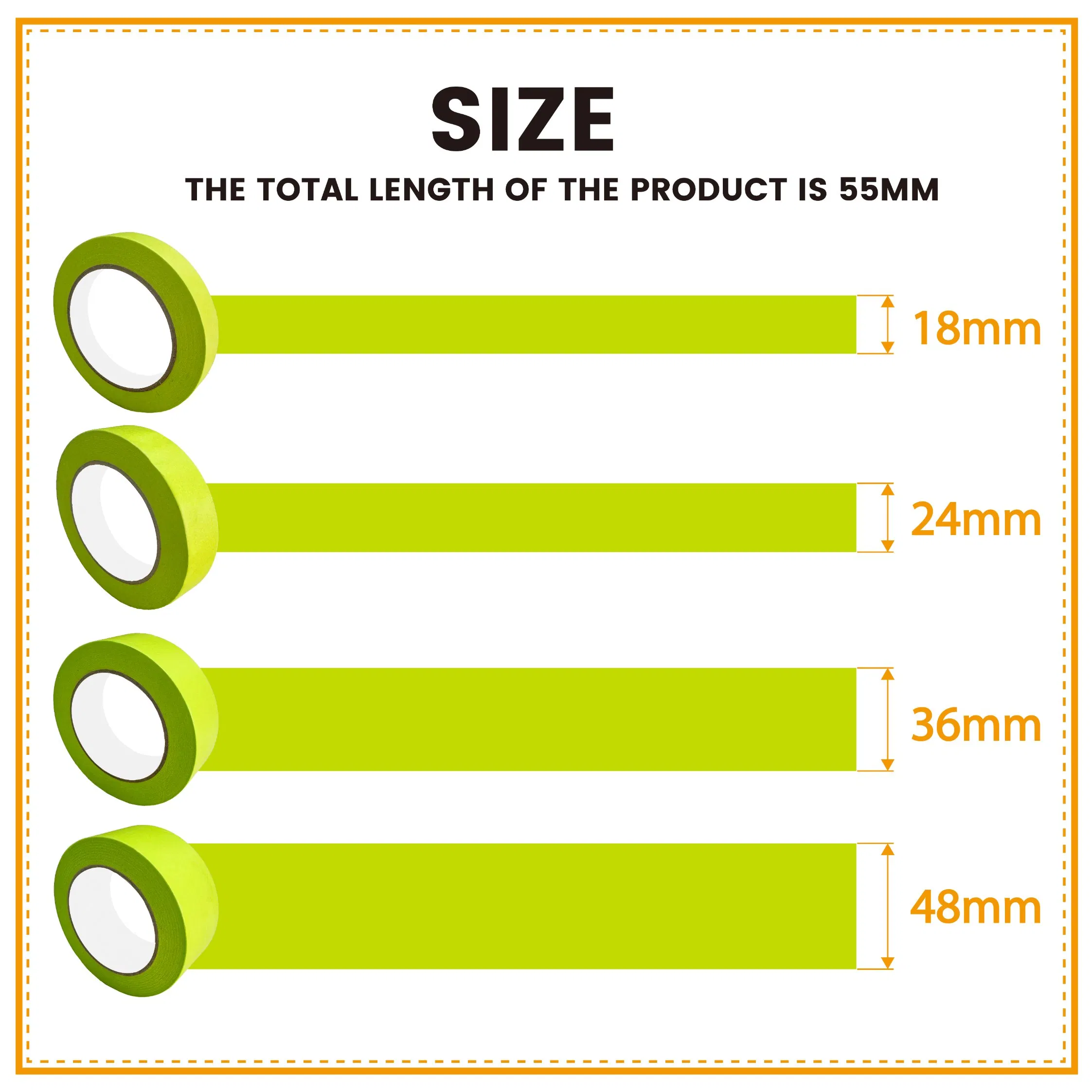 Green General Masking Tape for Automotive or Home Painting