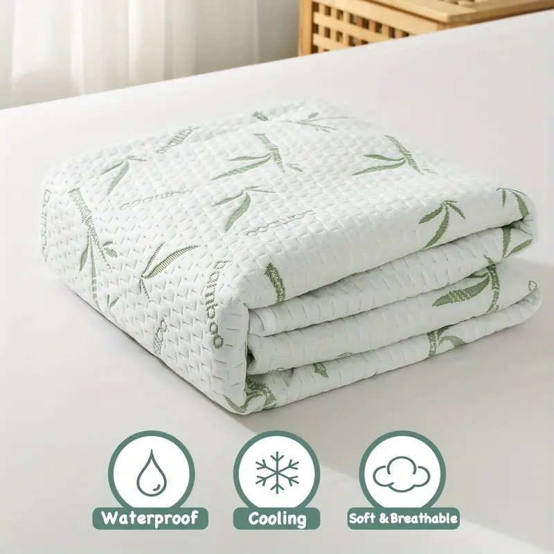 Bamboo Fiber 3D Air Layer Hypoallergenic TPU Waterproof Mattress Protector Cover Bed Sheet