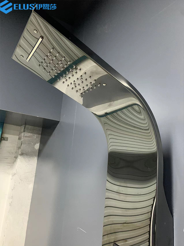 Stainless Steel LED Digital Display Mirror Black Shower Panel