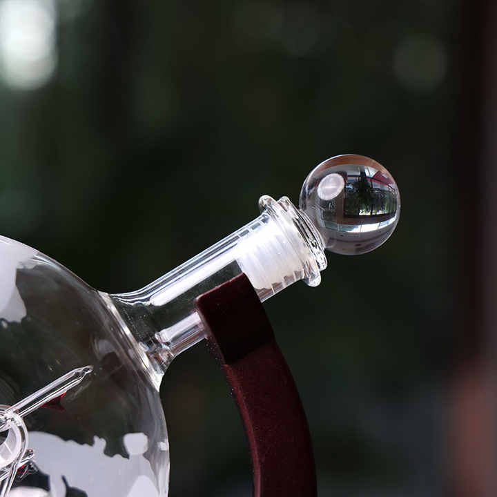 Globe Whiskey Decanter Set with Ship Inside Bottle 2 Glasses Perfect Gift for Christmas Fathers Day Birthday