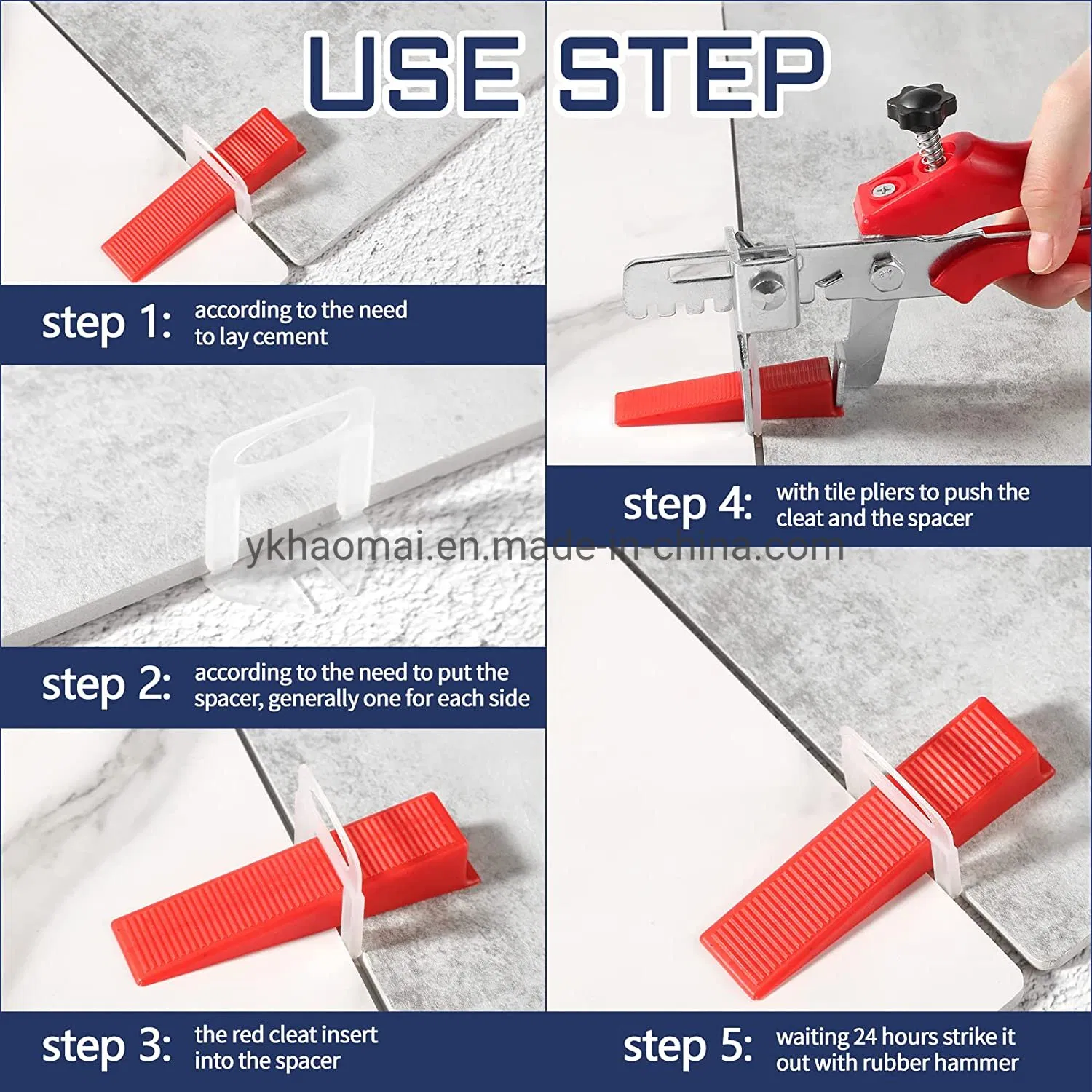 1.0mm/1.5mm/2.0mm/2.5mm/3.0mm Tilling Tools Leveler Spacers Clips Wedges Tile Leveling System