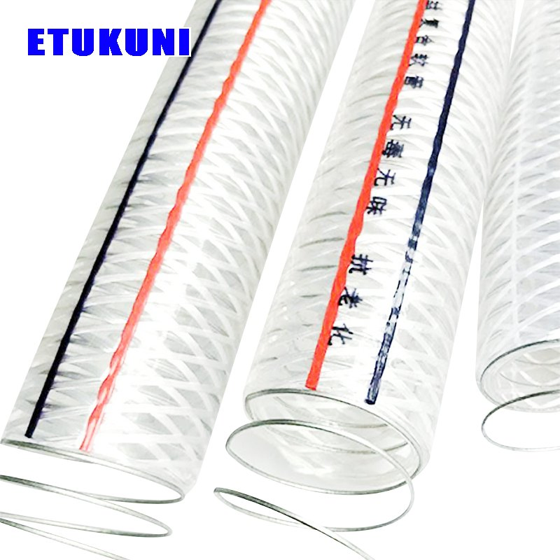 Factory Manufacturer Medical Grade PVC Steel Wire Polyester Fiber Composite Reinforced Hose Small Bending Radius for Oil-Absorbing with Connector