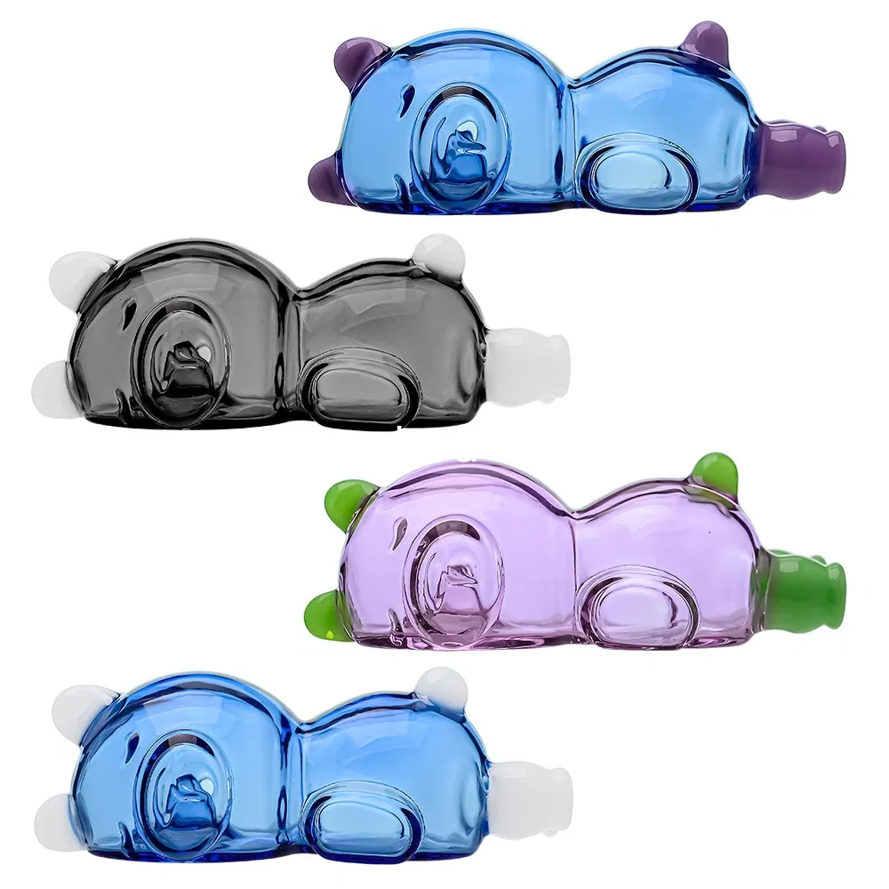 Glass Smoking Pipe Cute Sleeping Bear Glass Hand Pipe