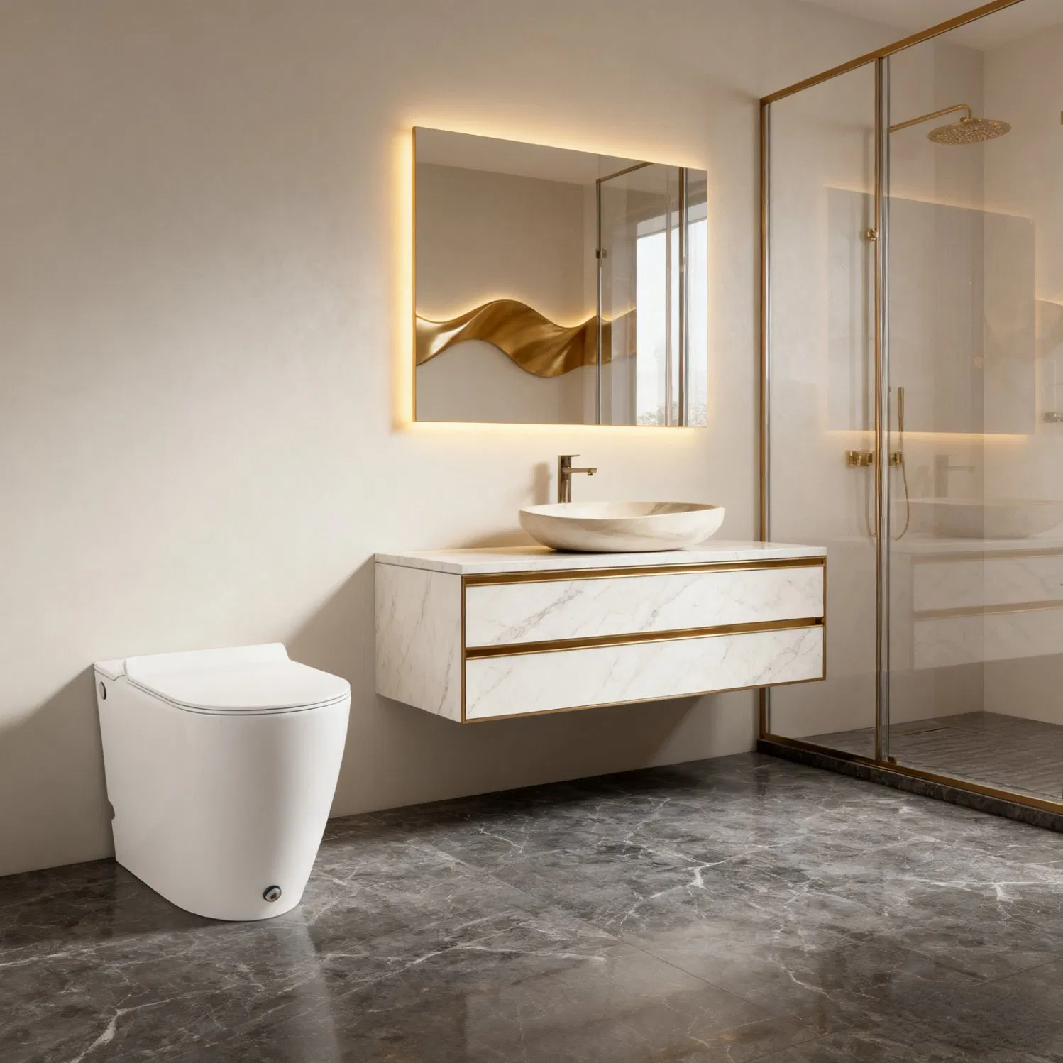 Factory Price Water-Saving Ceramic Pulse Solenoid Floor Standing Intelligent Toilet