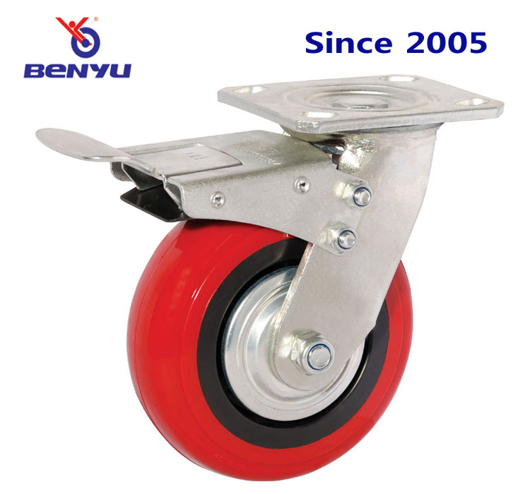 4inch to 8inch Wear Resistant Heavy-Duty Swivel Arcuate PU Caster Wheel China Factory