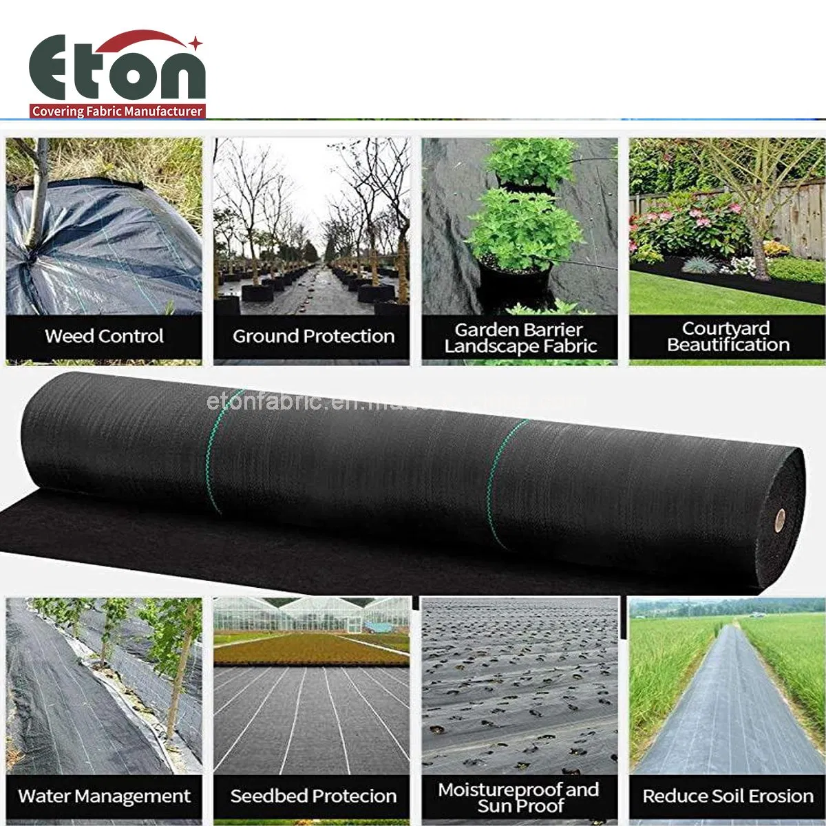 PP Woven 130GSM Width 5.25m Black/Green /White Geotextile Weed Control for Agriculture/Garden