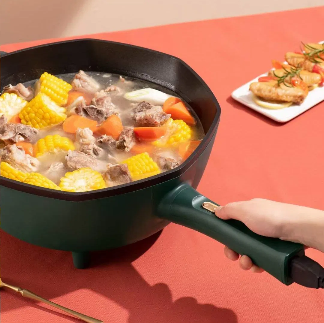 Electric Frying Pan 32cm Non Stick Portable Automatic Electric Skillet Hot Pot
