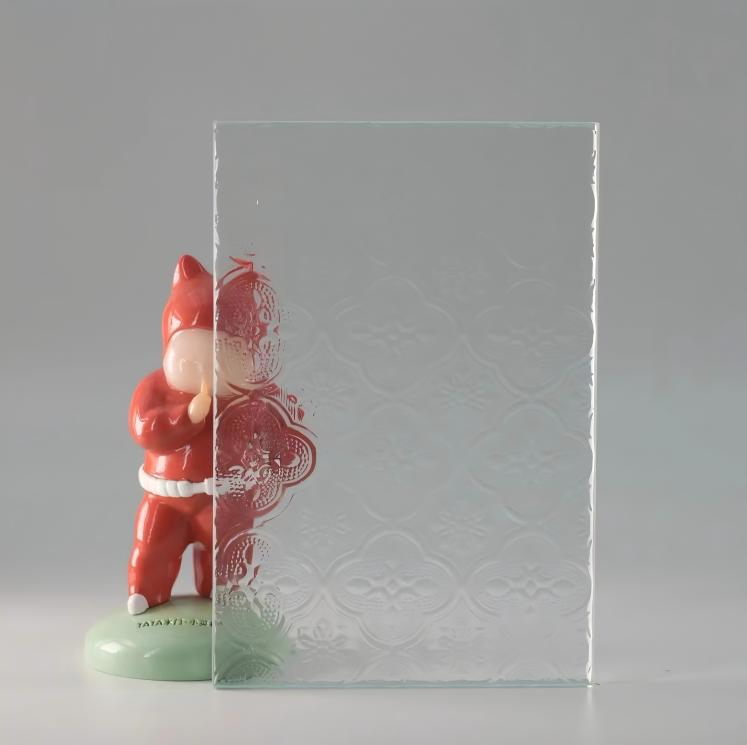 Clear Extra Clear Vertical Ribbed Pattern Glass for Modern Interior Sliding Door