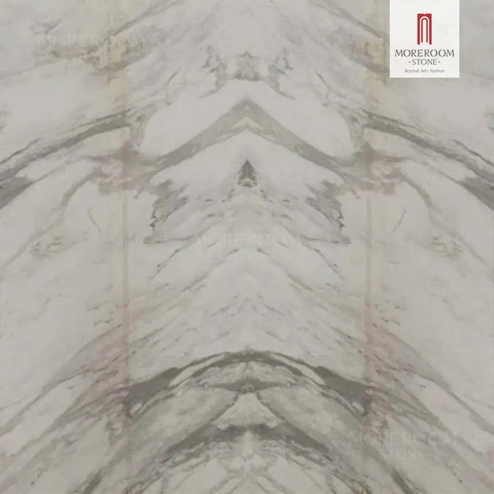 Natural Bookmatch White Marble Slabs for Indoor Flooring and Walling