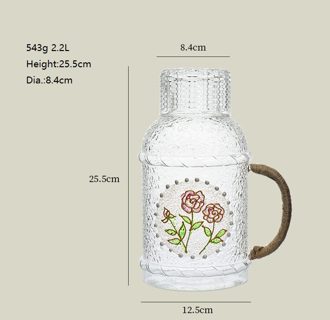 2.2L Household Transparent Glass Kettle