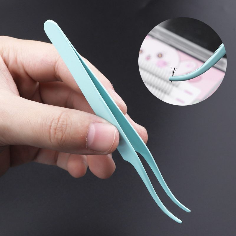 Stainless Steel Makeup Eyelash Extension DIY Volume Lash Fanning Dolphin Nose Tweezers