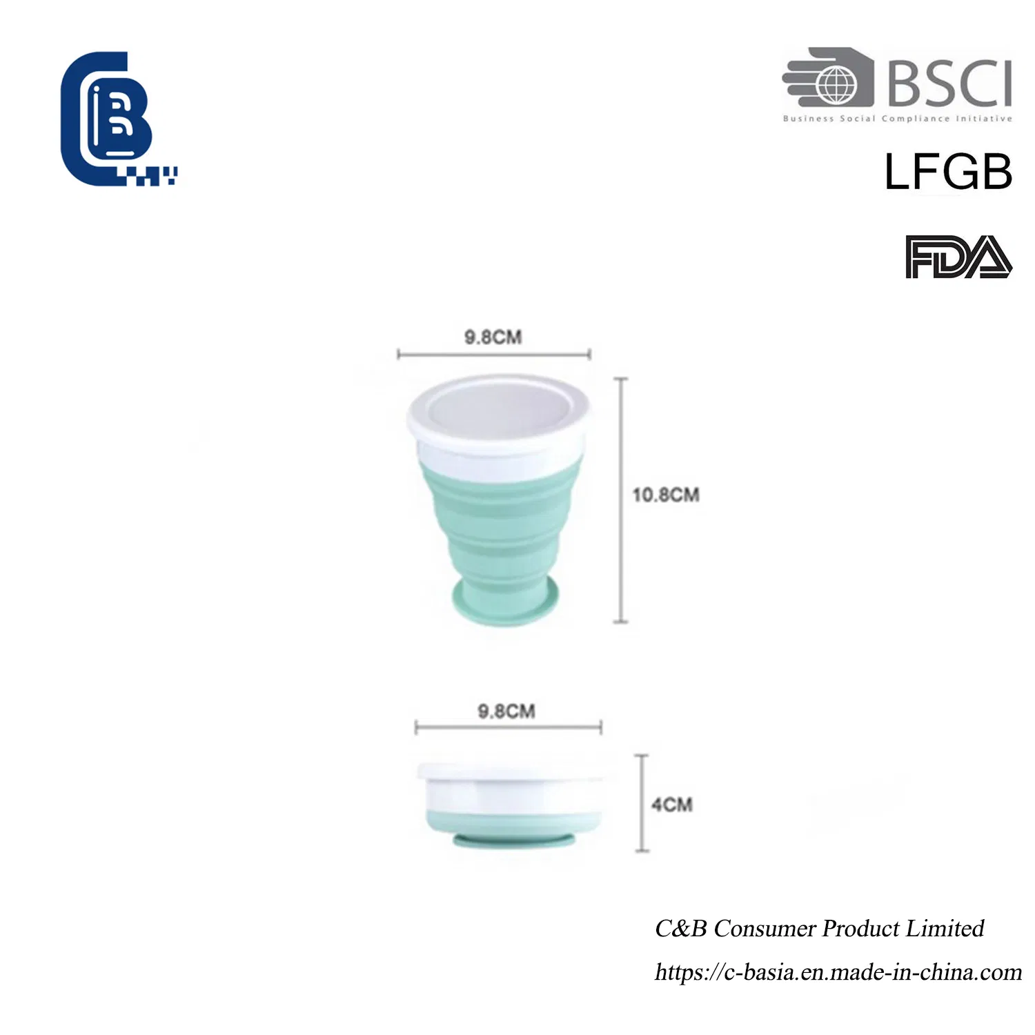 Food-Grade Silicone Foldable Coffee Mug, Outdoor Easy-to-Carry Travel Camping Bottle