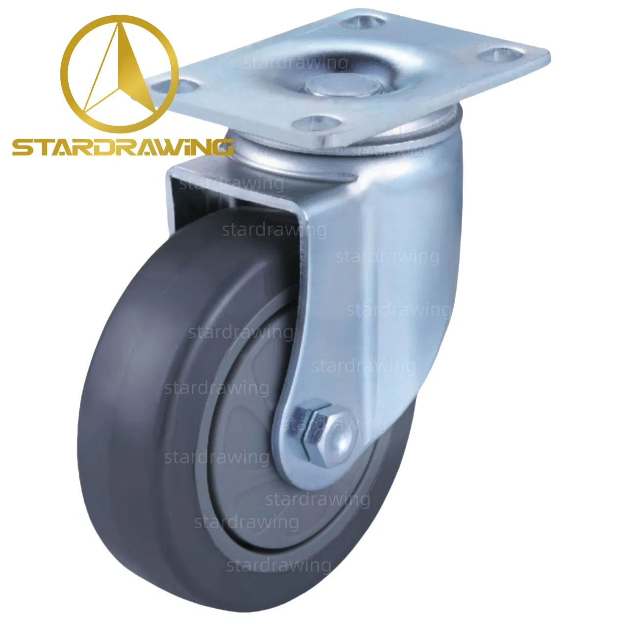 Stardrawing 75/100/125mm 3/4/5inch Plate PU Wheel Casters with Dust Cover