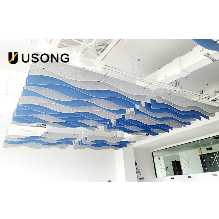 Factory Zhifa's Latest Design Polyester Fiber Environment-Friendly Wave Ceiling