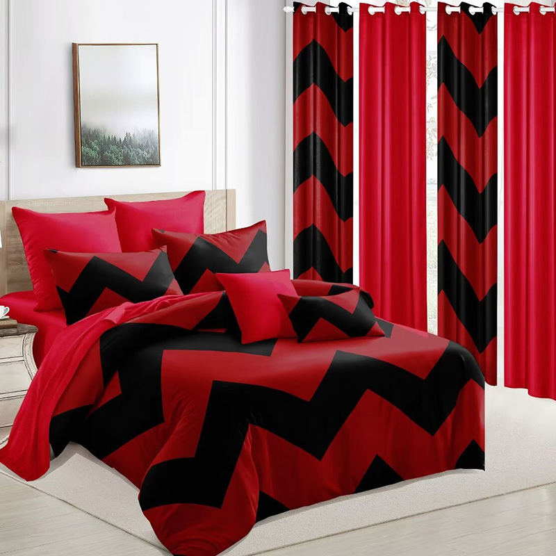 Customized Red Home Hotel Textiles Printed Microfiber Bed Cover Bedroom Bedding Set Bed Linen Queen King Size Duvet Quilts Comforter Bed Sheets Bedspread