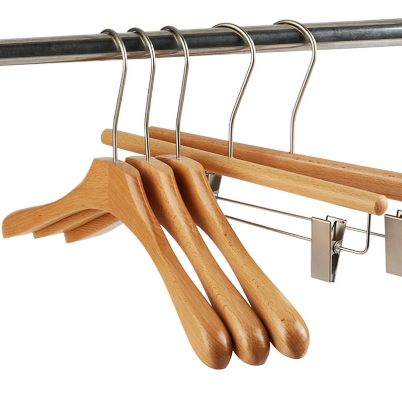 Вельветовые вешалки с клипсами, деревянные, антискользящие
