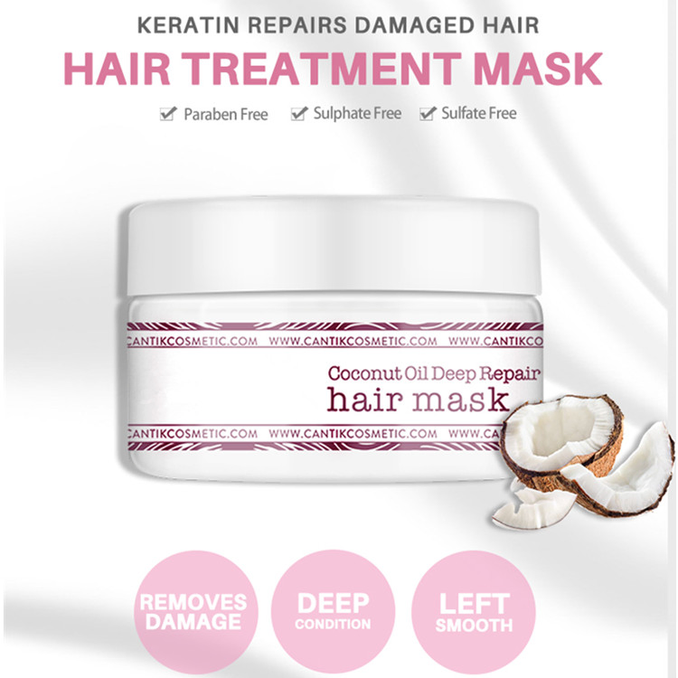 Coconut Oil Deep Repair Hair Treatment Mask for Damaged and Curly Hair
