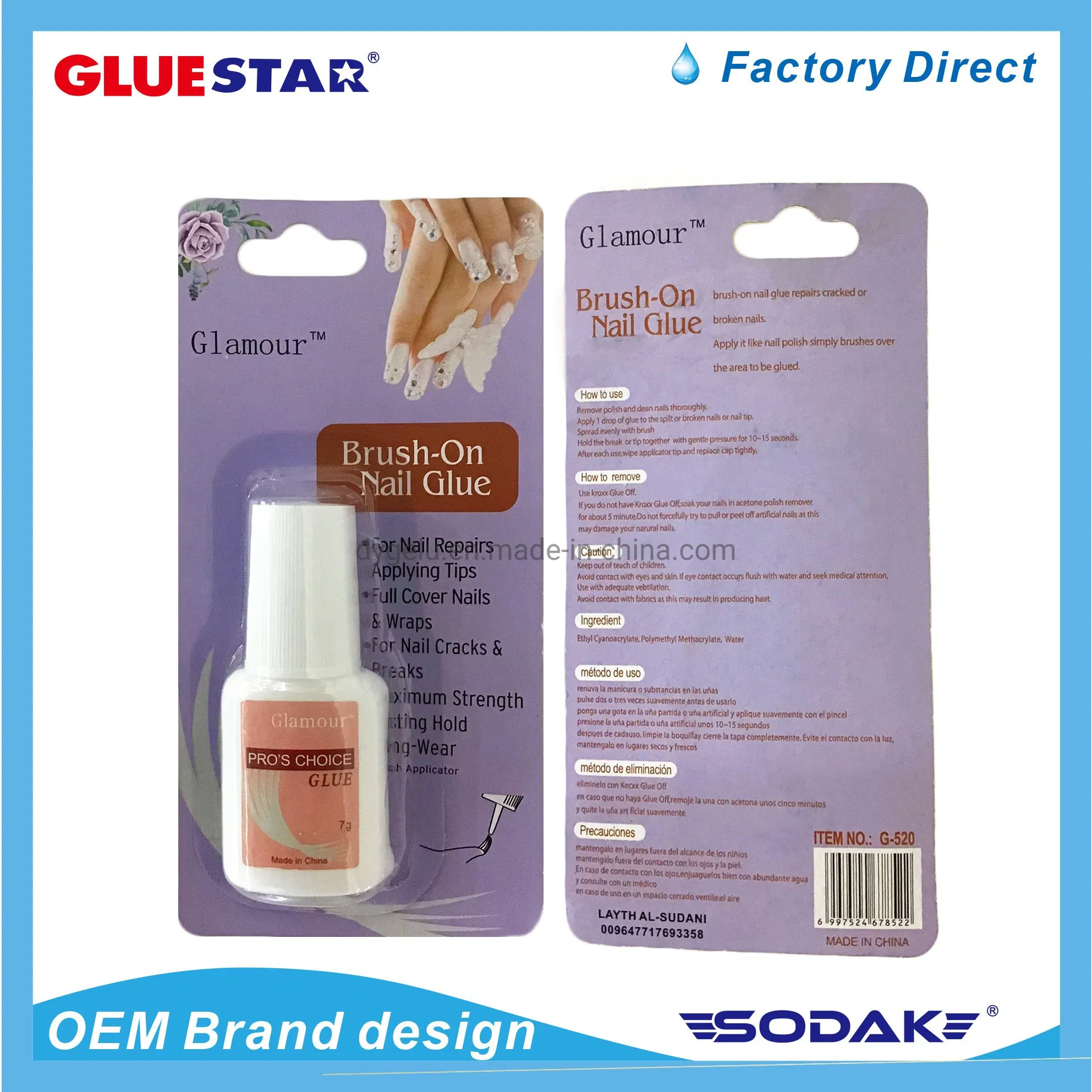 High Quality Strong Long Lasting Nail Glue for Press on Nails Decoration Jewelry Super Strong Nail Glue