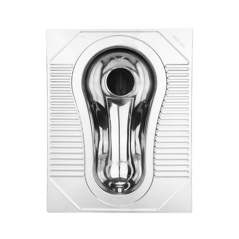 Commercial Public Toilet Stainless Steel Squat Pan Anti Corrosion Heavy Duty Bathroom Fixture Wholesale