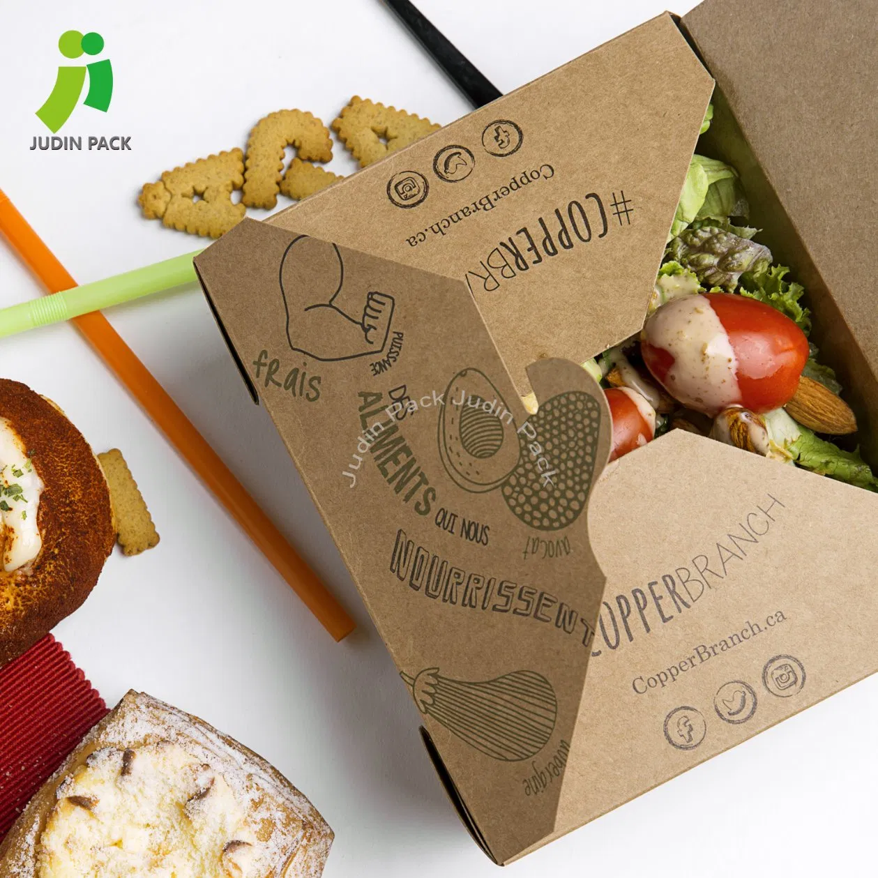 Disposable Kraft Take Away Box for Food Packaging