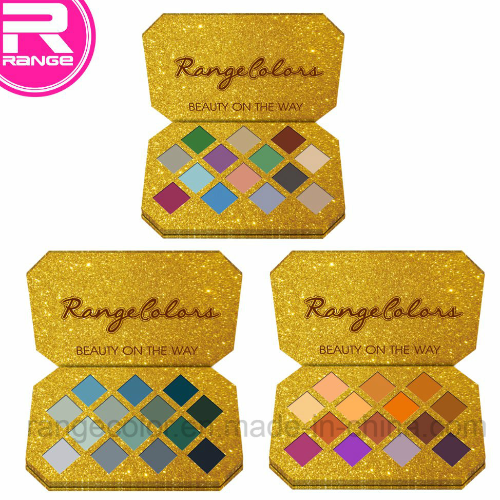 New Hot Selling Golden 14 Color Cardboard Customized Mineral Eyeshadow Palette