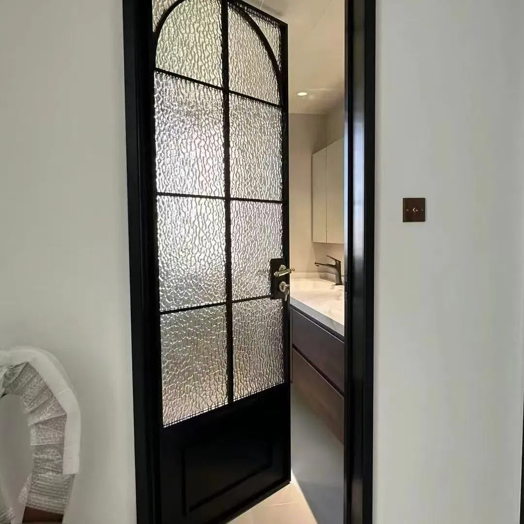 High Security Aluminum Entry Door with Double Glass and Lock