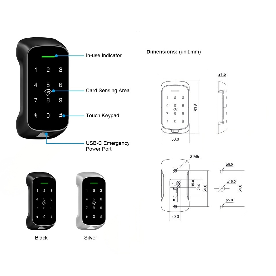 OEM Ttlock APP Smart Cabinet Lock with Password Fingerprint Function