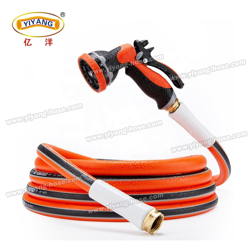 5/8 Water Hose 4 Layers 150psl Working 3/4 Brass Fittings Reach Standard Environment Flexible PVC Garden Hose Pipe with Spray