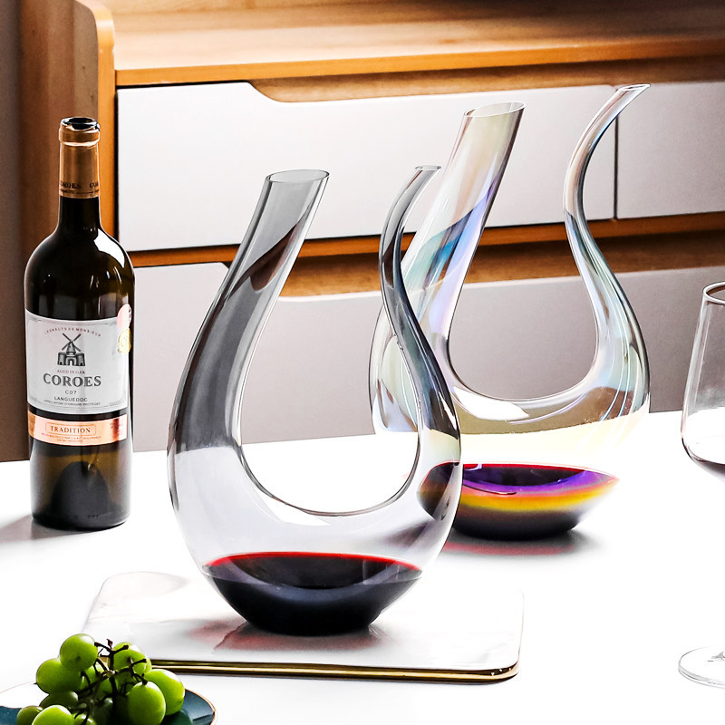 Hight Quality Mouth Blown U Shape Red Wine Glass Wine Decanter for Hotel Restaurant Feast