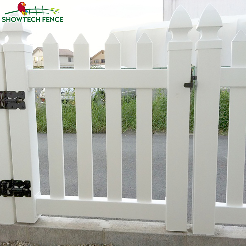 Spiked 4FT Decorative White Garden Plastic PVC Picket Fence Panels Vinyl
