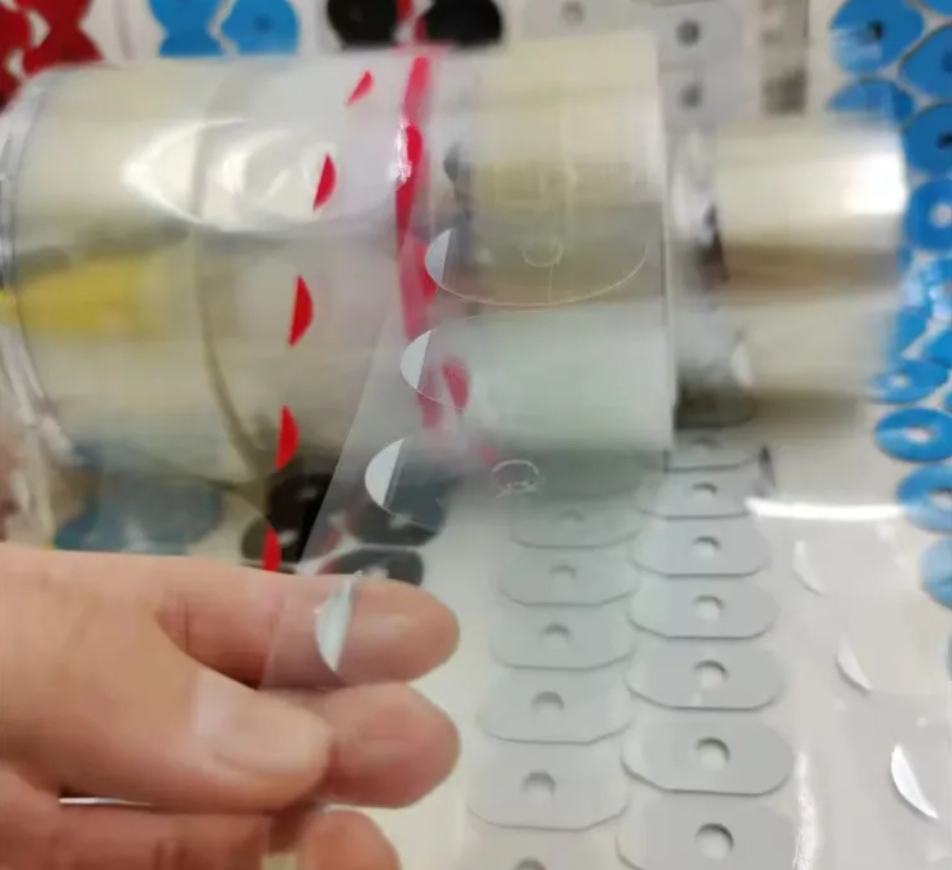 China Factory Outlet 26*41mm Transparent Lens Blocking Pads Optical Lens Polish Sticker Adhesive with Hole