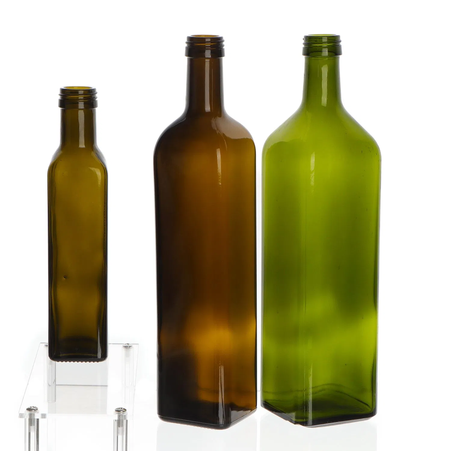 in Stock 750ml 1000ml Square Round Glass Olive Oil Bottles for Kitchen